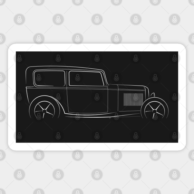 1932 Ford Model A Tudor - profile stencil, white Magnet by mal_photography